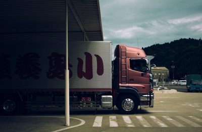 Lorry Pulling out of Lot