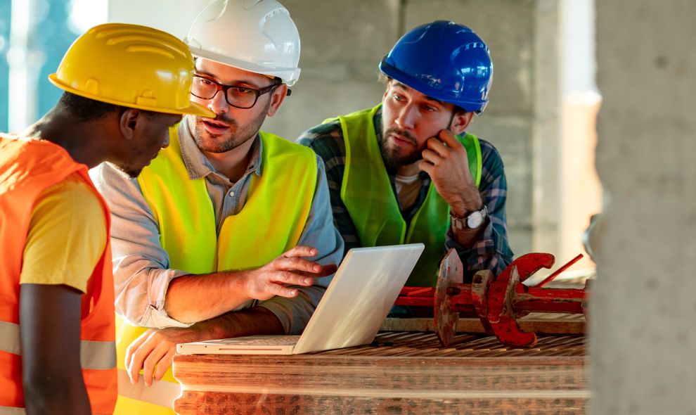 workers talking